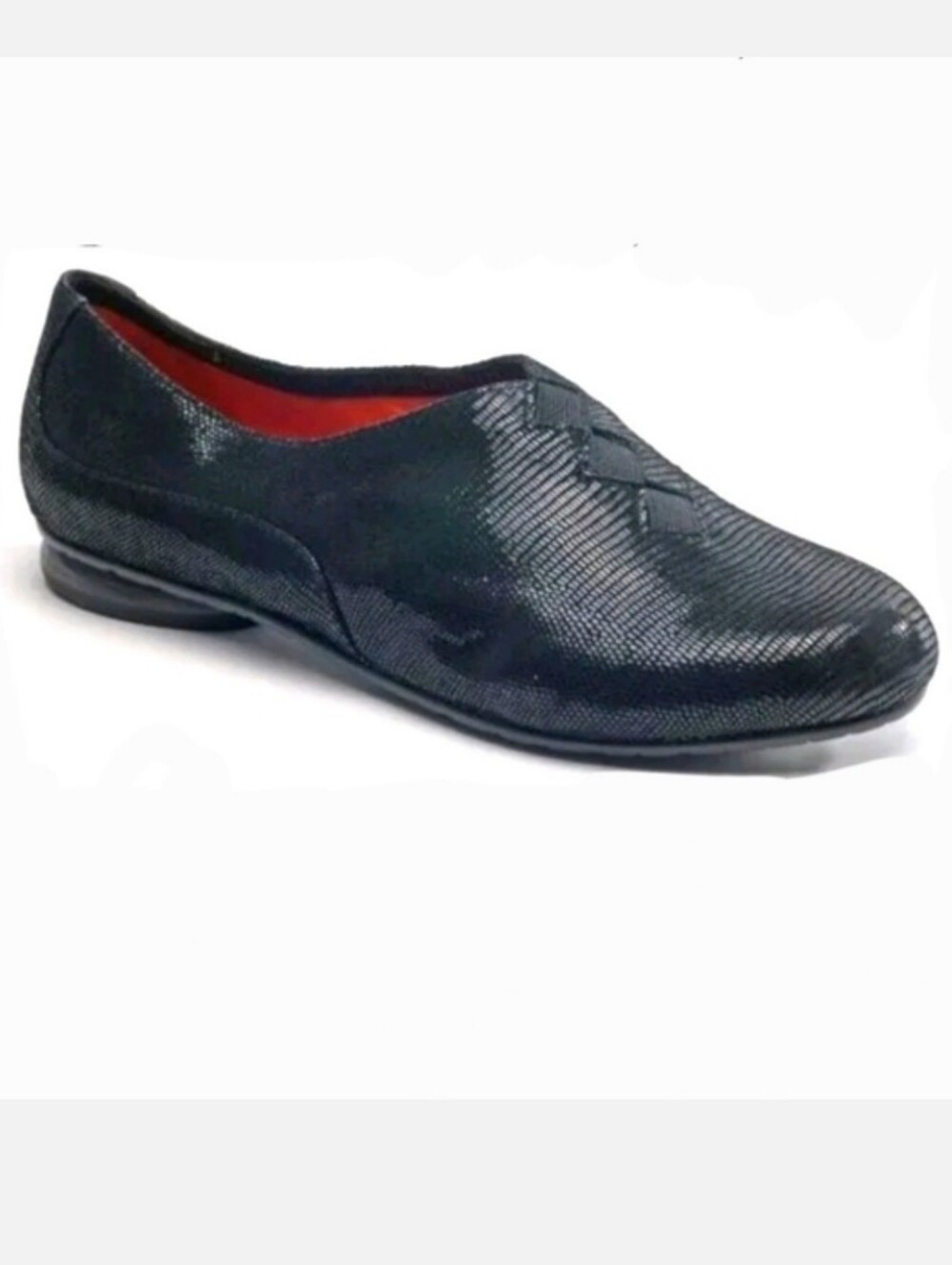 M Maccari Bryce Black Viper Print Suede Leather Flats Size 7